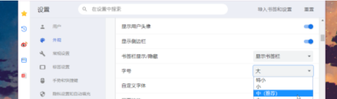 小智双核浏览器设置字号大小步骤介绍