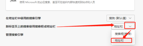 Edge浏览器在新标签页上使用地址栏搜索流程分享