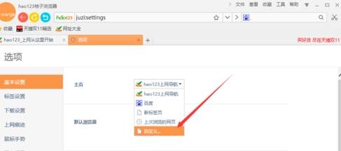 桔子浏览器怎么设置默认主页为自定义网址？设置默认主页为自定义网址的方法说明