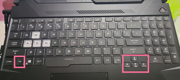 华硕天选2键盘灯光如何开启