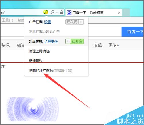IE浏览器地址栏中怎么取消和添加的360图标？