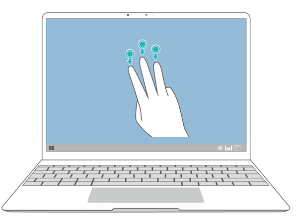 华为matebook14设置三指下滑截屏方法分享