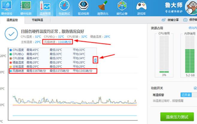 鲁大师如何检测笔记本风扇转速?检测笔记本风扇转速步骤解析