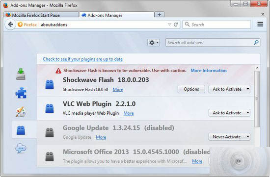 火狐浏览器已默认禁止运行Flash怎么手动开启？