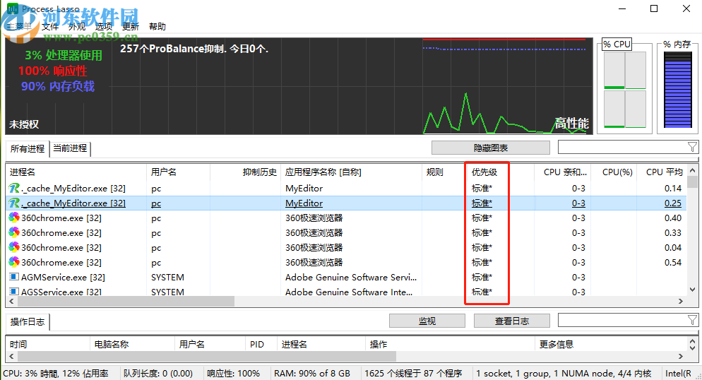 使用Process Lasso Pro调整进程优先级的方法步骤