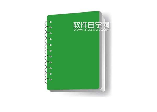 AI怎么绘制绿色笔记本
