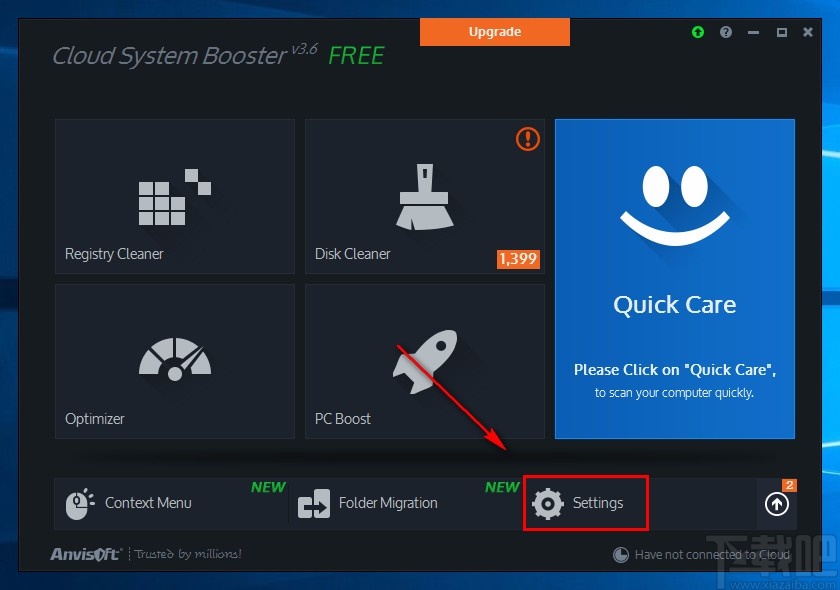 Cloud System Booster Pro设置中文的方法