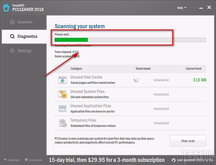 TweakBit PCCleaner清理垃圾文件的方法