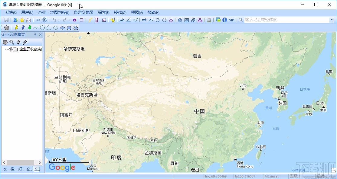 奥维互动地图浏览器输入起始点的方法