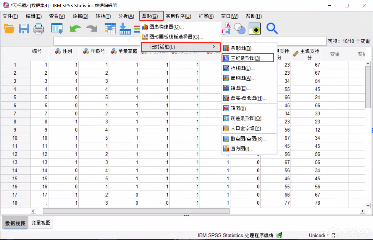 SPSS中怎样绘制3D条形图?SPSS中绘制3D条形图方法教程