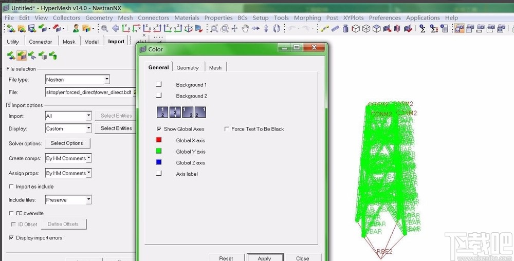 hypermesh将背景颜色设置为白色的方法