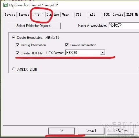 keil5将keil工程生成hex文件的方法