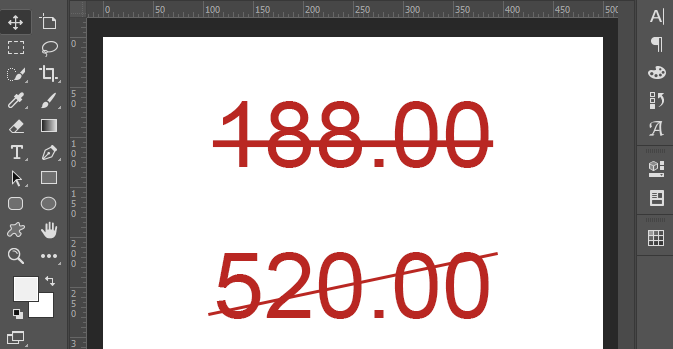 ps添加字符删除线步骤介绍