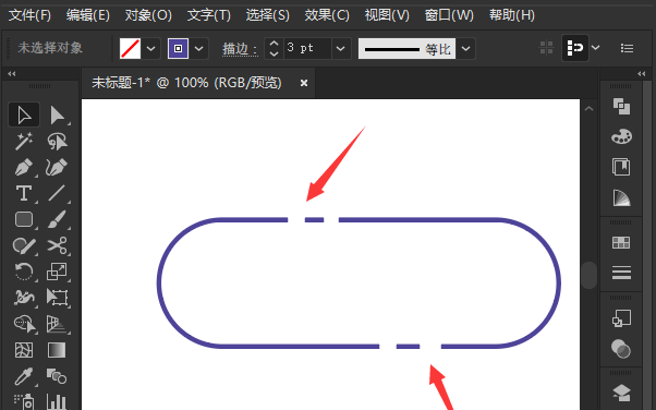 ai图形设计描边断开效果方法介绍