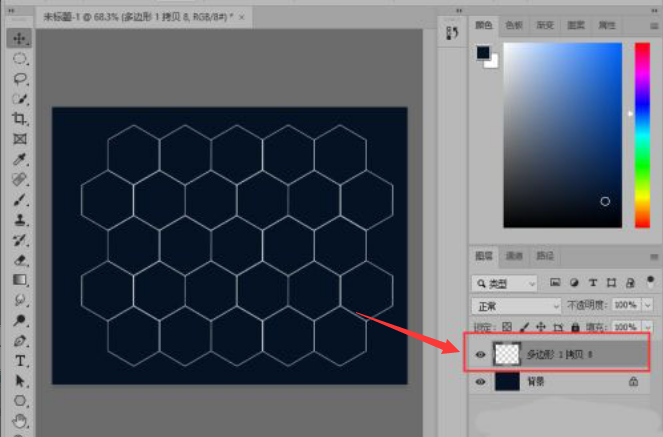 ps添加多边形格子背景技巧分享
