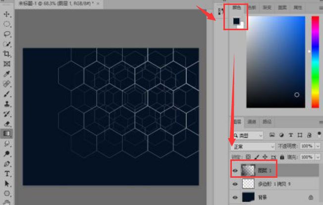ps添加多边形格子背景技巧分享
