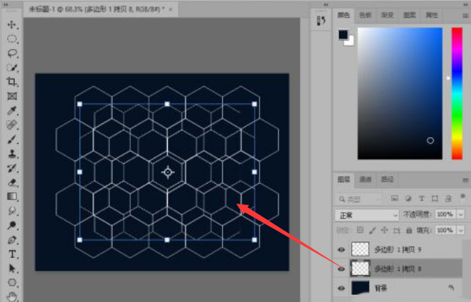 ps添加多边形格子背景技巧分享