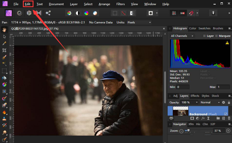 Affinity Photo中文界面设置步骤介绍