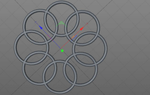 c4d制作相扣圆环教程分享