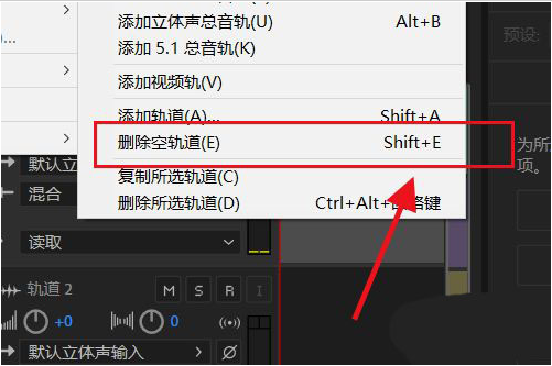 Audition空轨道删除方法介绍