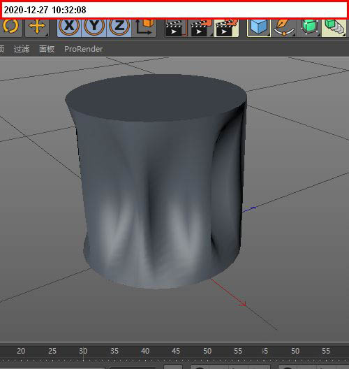 c4d如何绘制圆柱体皱褶内陷效果