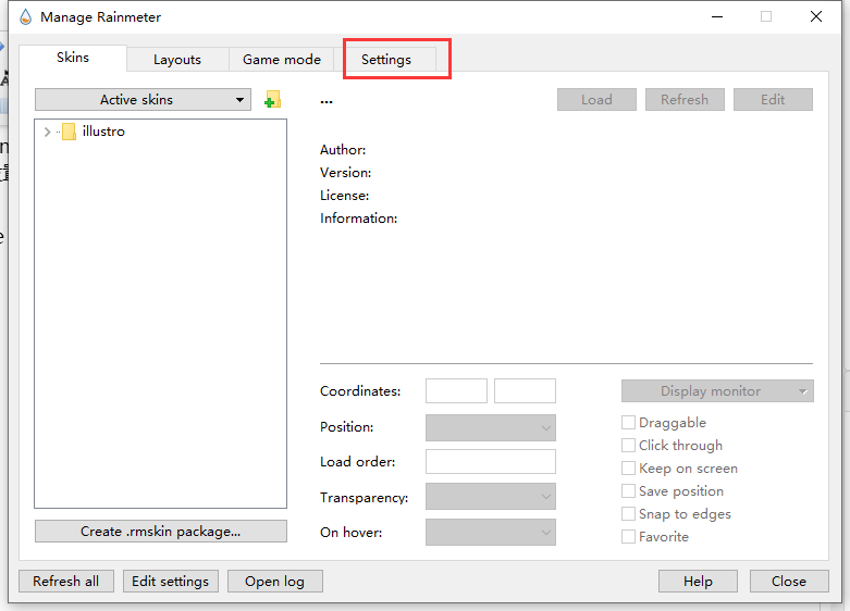 rainmeter设置中文教程分享