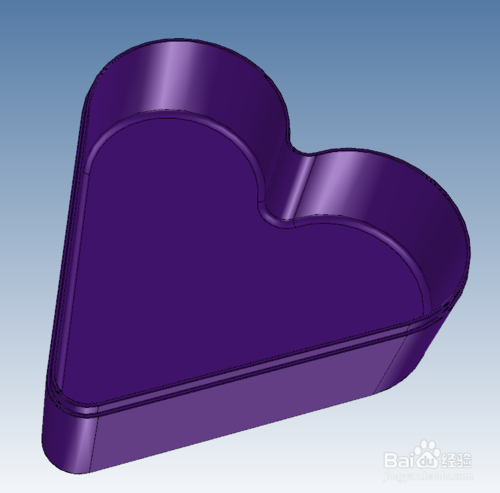 caxa3D实体怎么设计亮紫色心形盒子