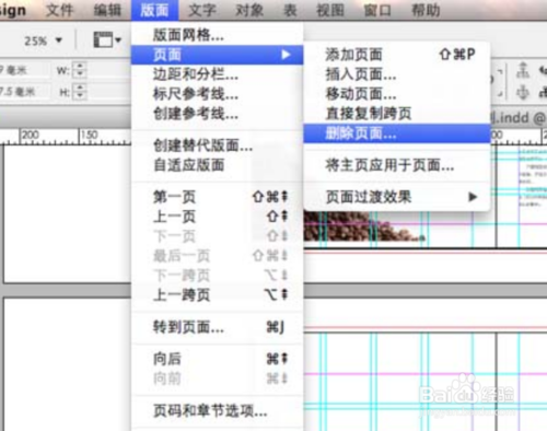 indesign杂志中多余的页面怎么删除