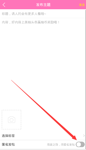 在柚宝宝里怎么进行匿名发帖？进行匿名发帖的方法介绍