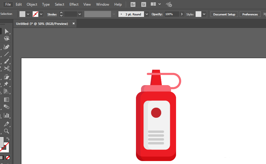ai怎么制作番茄酱料瓶图标？制作番茄酱料瓶图标的步骤分享