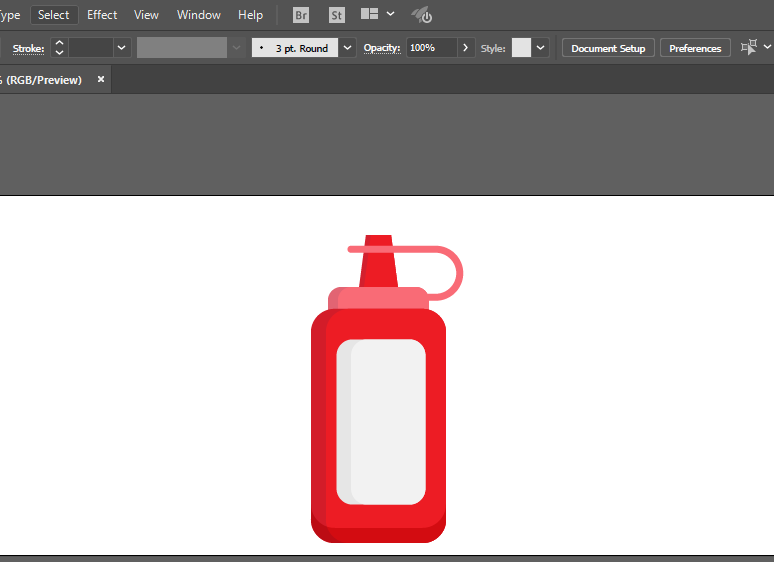 ai怎么制作番茄酱料瓶图标？制作番茄酱料瓶图标的步骤分享