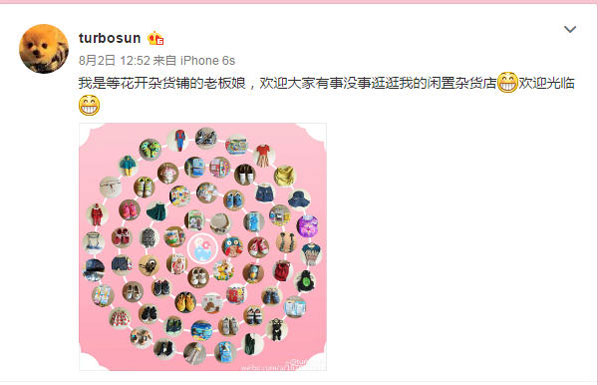 孙俪在什么app上卖闲置物品？是不是在花粉儿app？
