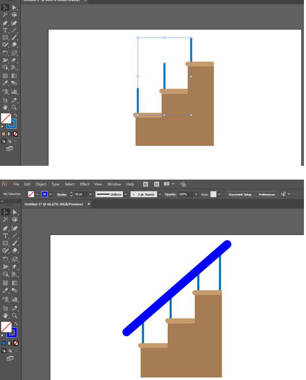 ai制作楼梯图标操作步骤
