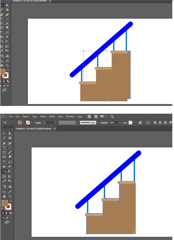 ai制作楼梯图标操作步骤
