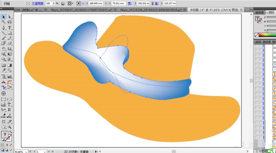 ai制作沙滩帽操作过程