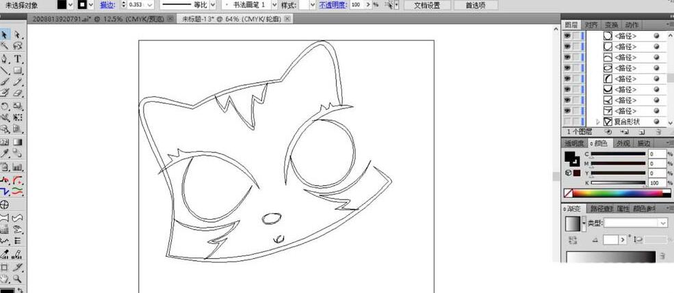 ai制作大眼猫彩铅效果图操作过程讲解
