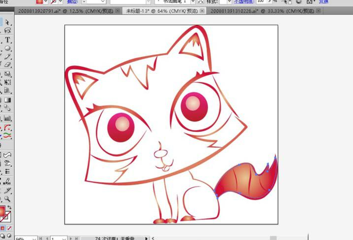 ai制作大眼猫彩铅效果图操作过程讲解