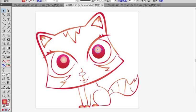 ai制作大眼猫彩铅效果图操作过程讲解