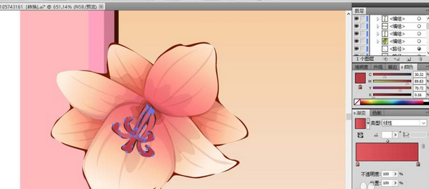 ai制作粉色花框矢量图图文操作步骤