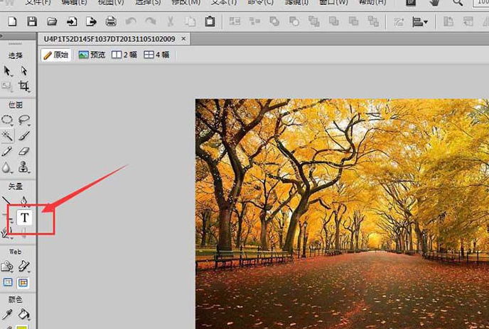 Fireworks在图片上输入文字的操作过程