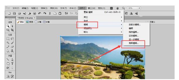 Fireworks给图片加模糊效果的操作流程