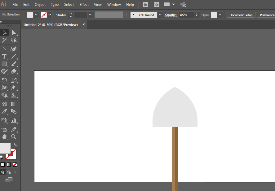 ai绘制铁锹铲子图案的操作方法