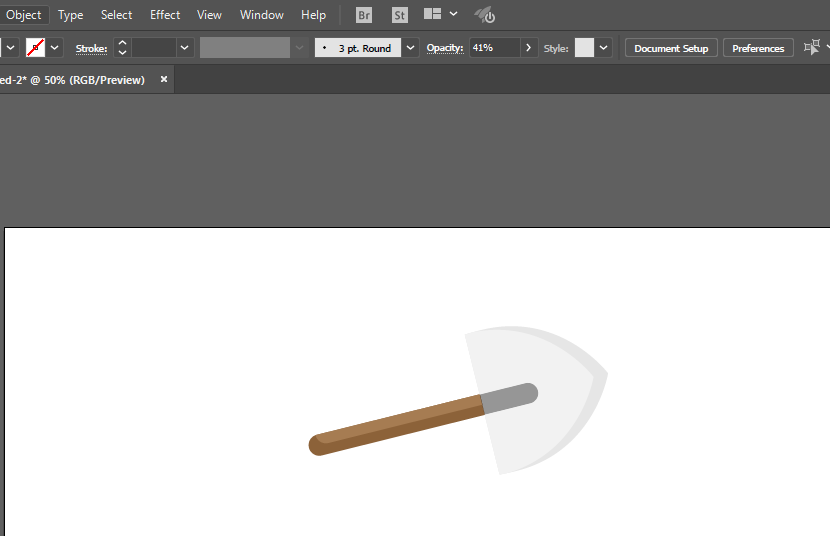 ai绘制铁锹铲子图案的操作教程