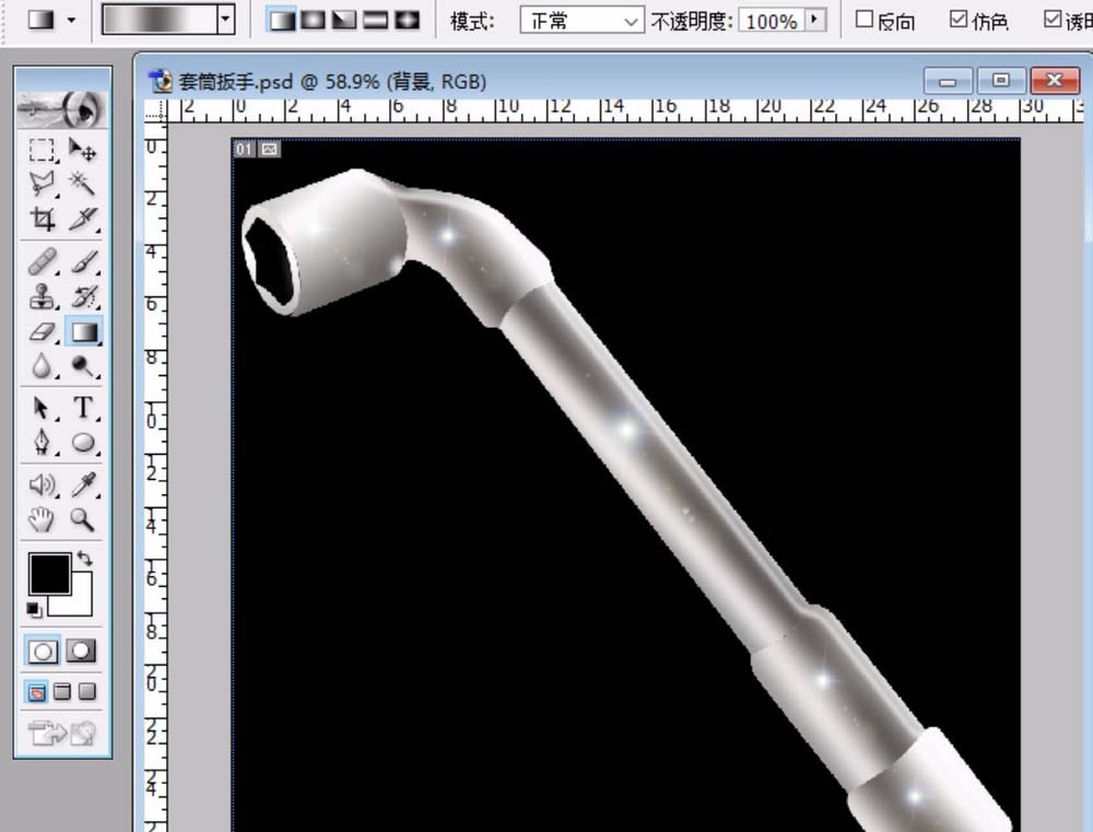 ps制作套筒扳手矢量图的操作方法