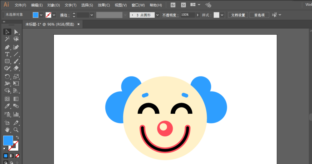ai制作出小丑图案具体操作步骤