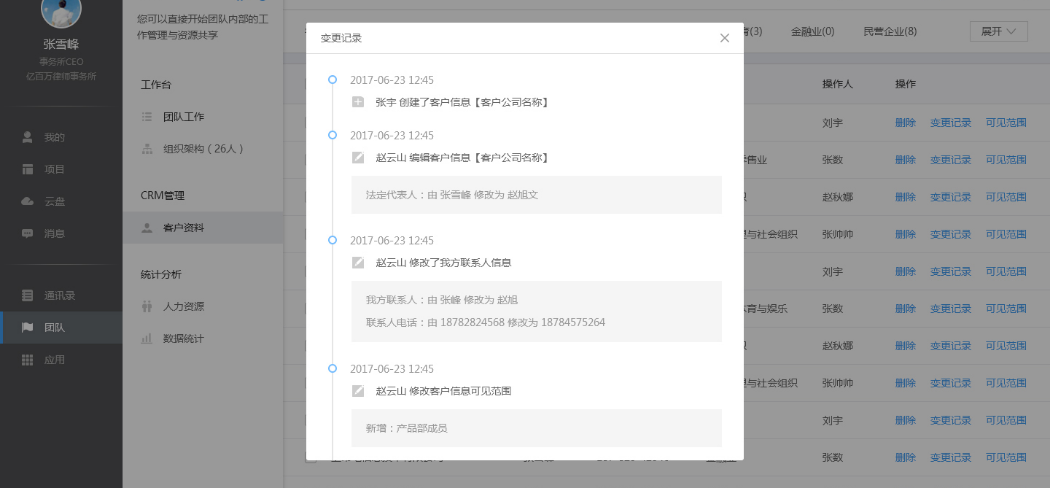云竹协作中更多操作详情介绍