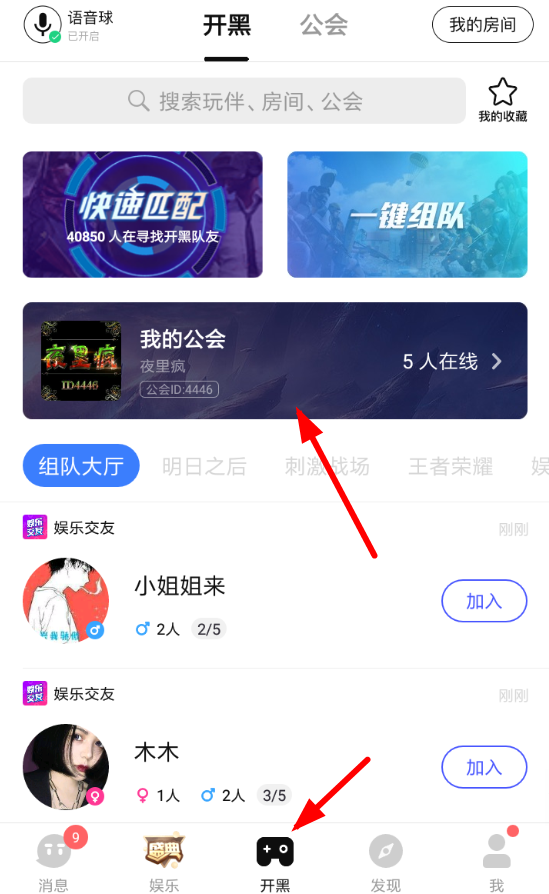 tt语音中打开黑王者具体操作方法