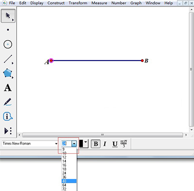 几何画板改变标签字体大小的操作流程