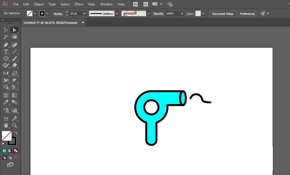 使用ai绘画出吹风机图标具体操作步骤