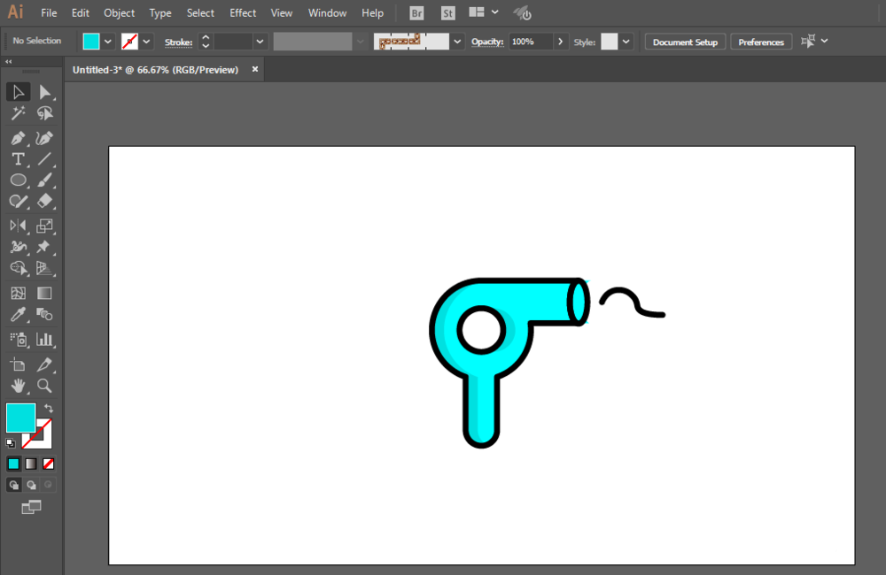 使用ai绘画出吹风机图标具体操作步骤